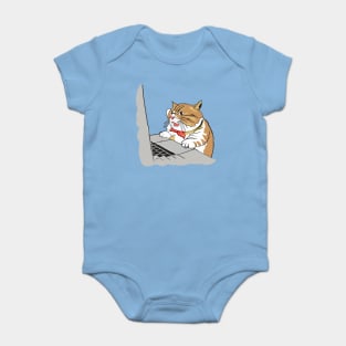 Cat Play Laptop Baby Bodysuit